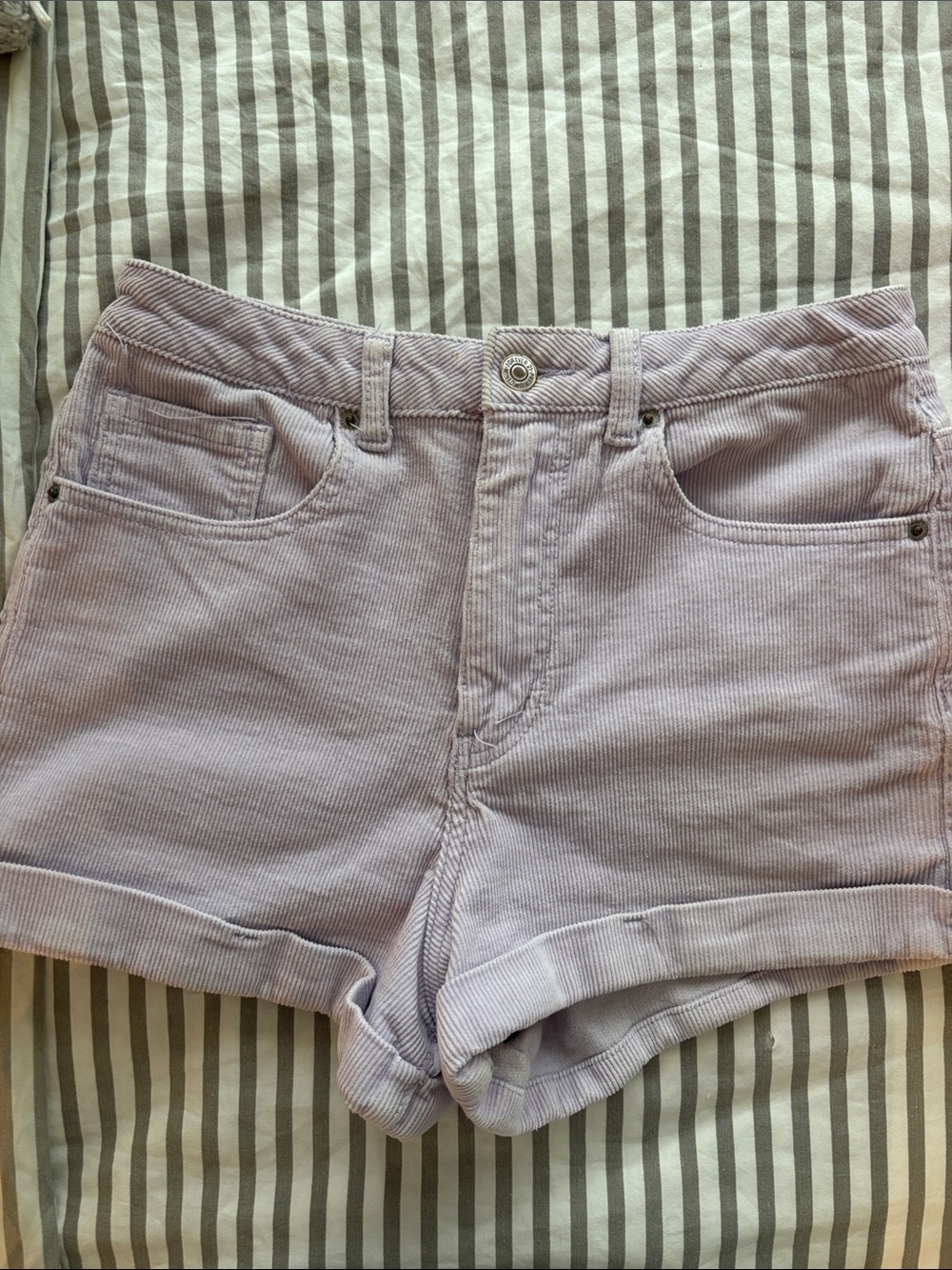 Forever 21 Lilac Corduroy High-Waist Shorts